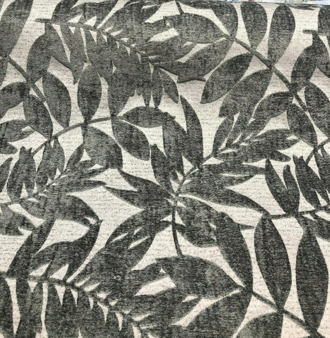 1 Yard Deer Trail Gray Chenille Upholstery Fabric Rainforest 58" Width 60% Viscose 40% Polyester
